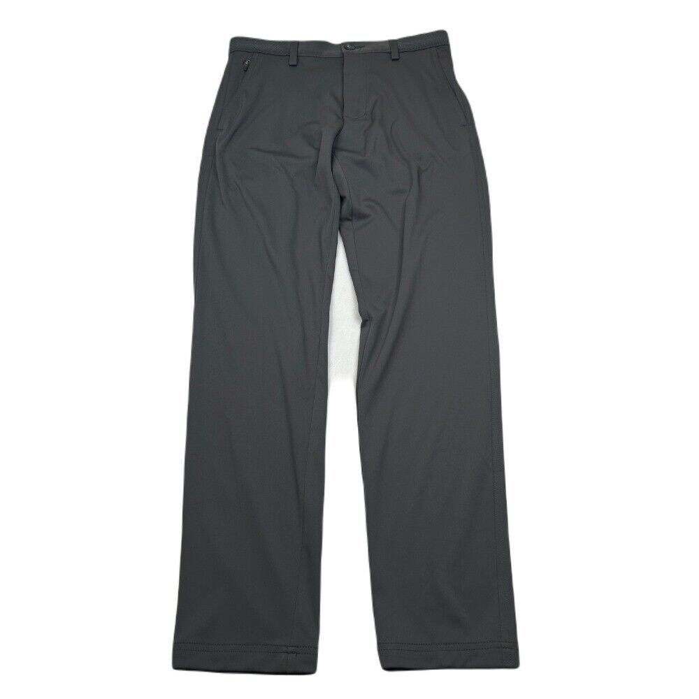 Haggar Active Slim Fit Tech Pants‎ Mens 30x32 Gray Flat Front 5-Pocket
